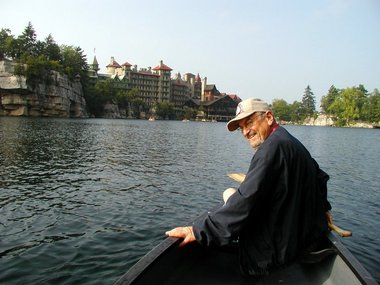 Meriwether Heyman in a canoe