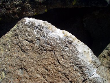The top edges of each rock looked as if it had been worn down by dripping calcium carbonate