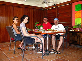 Denise, Lori, Steven, and Bill sit down to their last lunch
