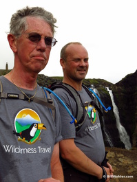 Dana and Gunnar sport their Wilderness Travel t-shirts