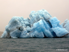 Blue icebergs have been recently calved