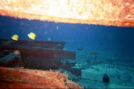 Peering through the hull over the console