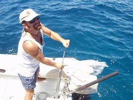 Moving the water outside of the dinghy, where it belongs