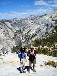 The descent begins; Tenaya Canyon in the background