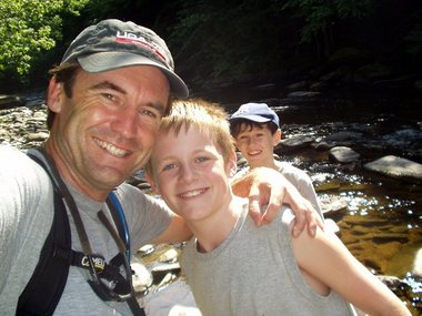 Bill and Andrew with Jack looking on