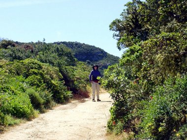 Lori climbs Montara Mountain