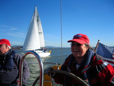 Marisa speeds across the Bay