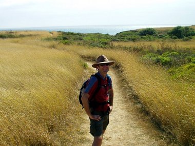 The trail heading back from the beach