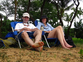 Getting comfy at the beach