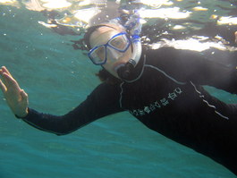 A large, menacing snorkeler
