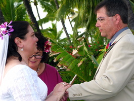 Nancy and Jody recite their vows