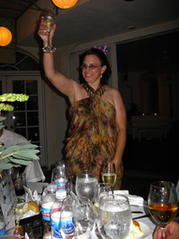 Liz toasts the newlyweds