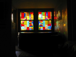 Detail of the stained glass window (over the hot tub, yeah!)