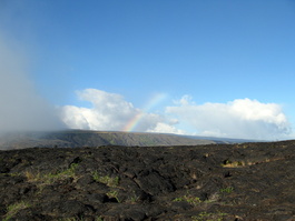 The gas from Pu'u O'o and a rainbow