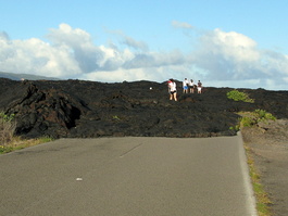 Whoopsie! The road is taken out by the 1983 lava flow