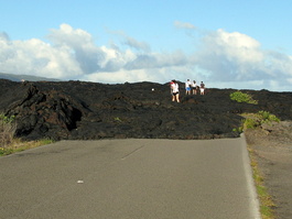Whoopsie! The road is taken out by the 1983 lava flow