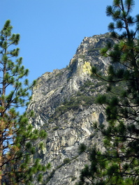 Cliffs above the Roaring River; note the interesting yellow rock