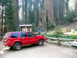Lori and Jeep at the trailhead