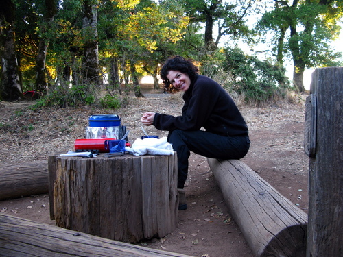 Lori eats dinner