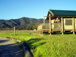 Looking from the other side, showing the mountains in the background