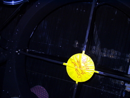 Looking up the telescope tube at the door