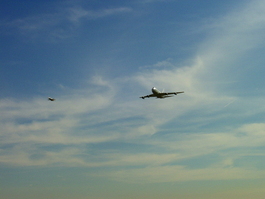 We were treated to a couple of fly-bys before SOFIA landed