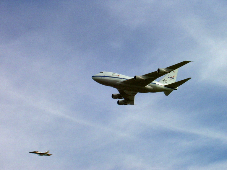 The SOFIA jet and its chase plane