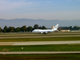 It's not often that you get to be this close--and outside--to a flying 747 