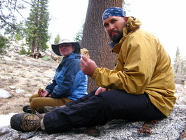 Jen and Mike eat lunch at Upper Twin Lake