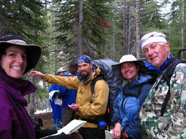 ...while Mike points out where we're going
                            with Lori, Jen, and Steve