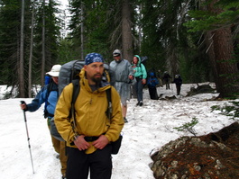 Mike leads the team through yet more snow