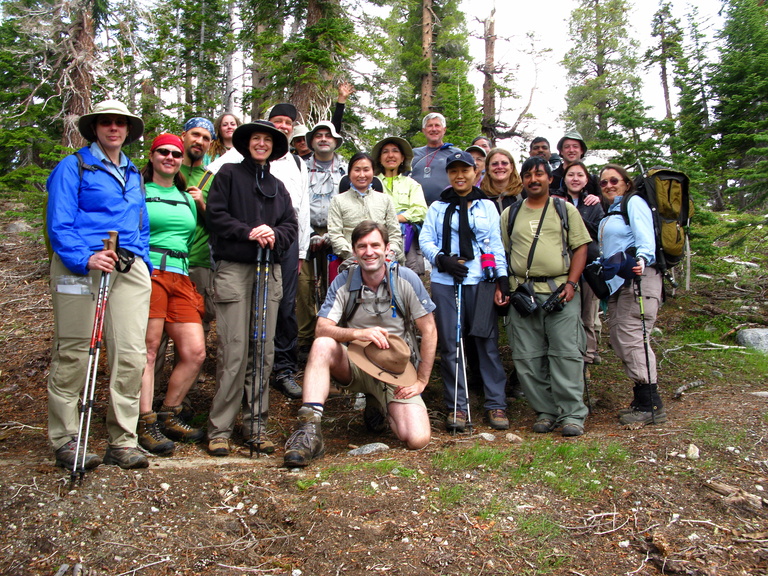 The two groups merge on the trail between
                          Upper Twin Lake and George Lake