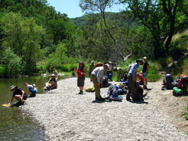 Lunch spot at China Hole—no shade
                            but plenty of cool water to hang out in