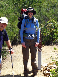 Lori ready to head down to China Hole;
                            Mike, not so much