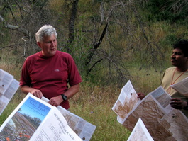 Steve leads the map and compass exercise