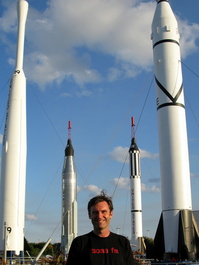 Bill in the KSC rocket garden sporting his
                                  soma.fm t-shirt