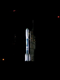 The Delta II and Kepler, being fueled for
                       launch