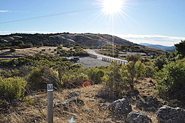 Conglomerate in the foreground took 2 million years to wander here from Mount Umunhum 23 miles in the distance; Bill, meanwhile, is still in the parking lot