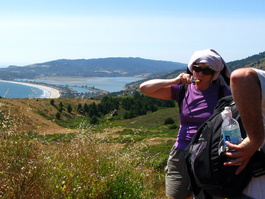 Pam attempts to brush her teeth with the
                       Camelbak