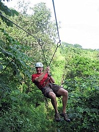 Steven on the zip line