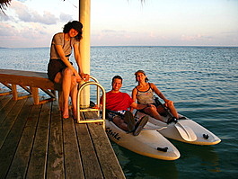 Lori, Steven, and Denise in the golden rays of the setting sun
