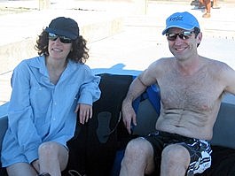 Lori and Bill relax before heading out for the dive