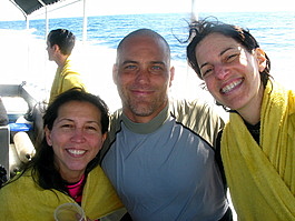 Denise, Ted, and Lori enjoy the sun