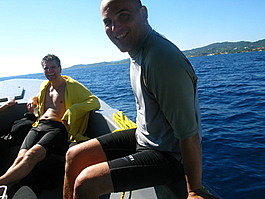 Steven and Ted enjoy a laugh on the ride back