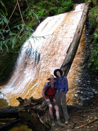 Bill and Lori in front of the upper Golden Cascade