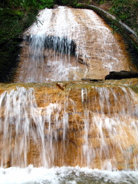 With this much water flow, so much debris was carried over the falls that the Golden Cascade made all sorts of strange sounds 