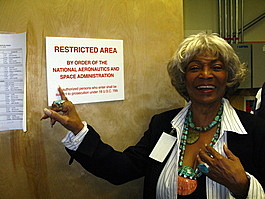 Nichelle digs being in a NASA restricted area
