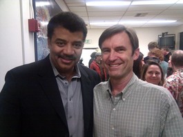 Enjoying a glass of wine with Neil deGrasse Tyson