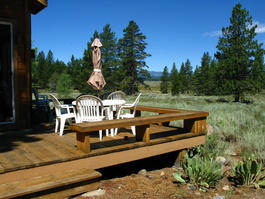 The back patio abuts the beautiful Martis Valley