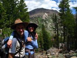 Bill and Lori pose in front of Mt. Rose too